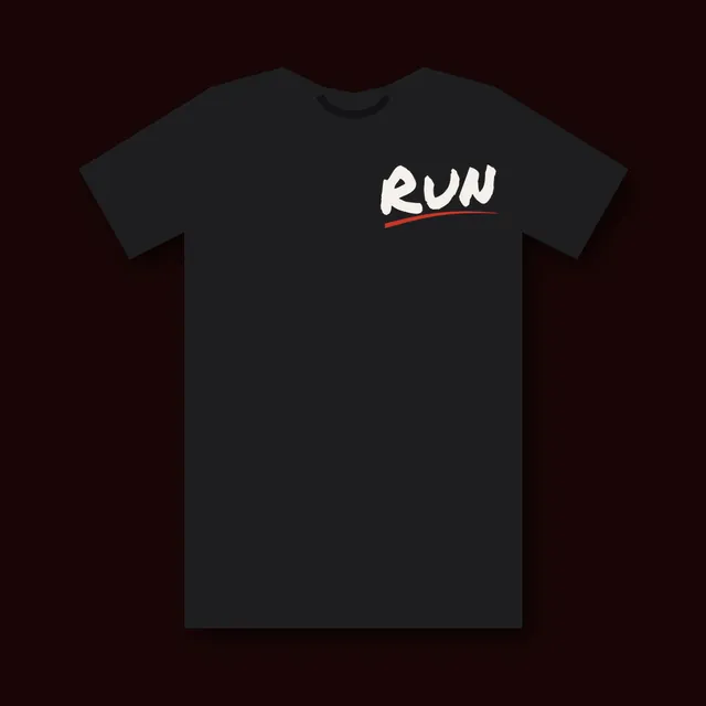 RUN Tee, front mockup