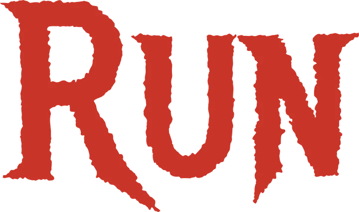RUN in October horror lettering